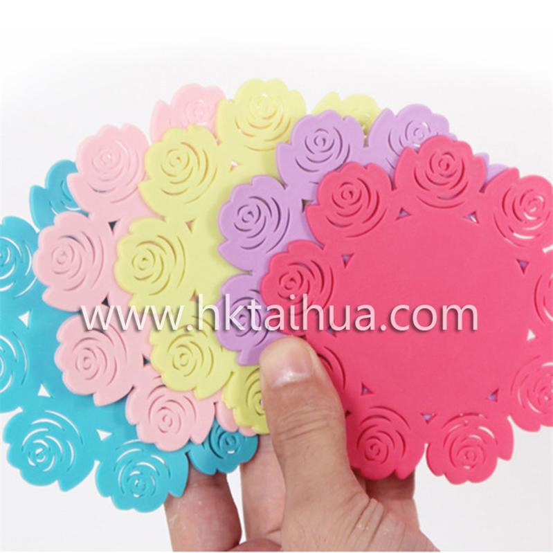 Transparent PVC Non-Slip Coffee Cup Mats with