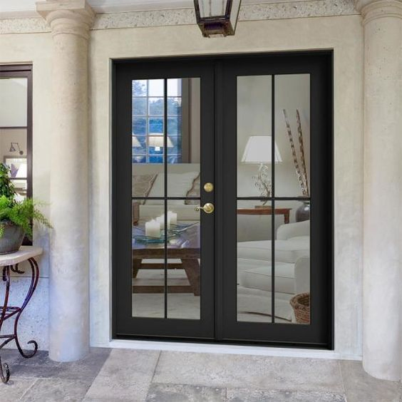 Hand-Forged Elegant High Quality Decorative Wrought Iron Door with Glass for Security