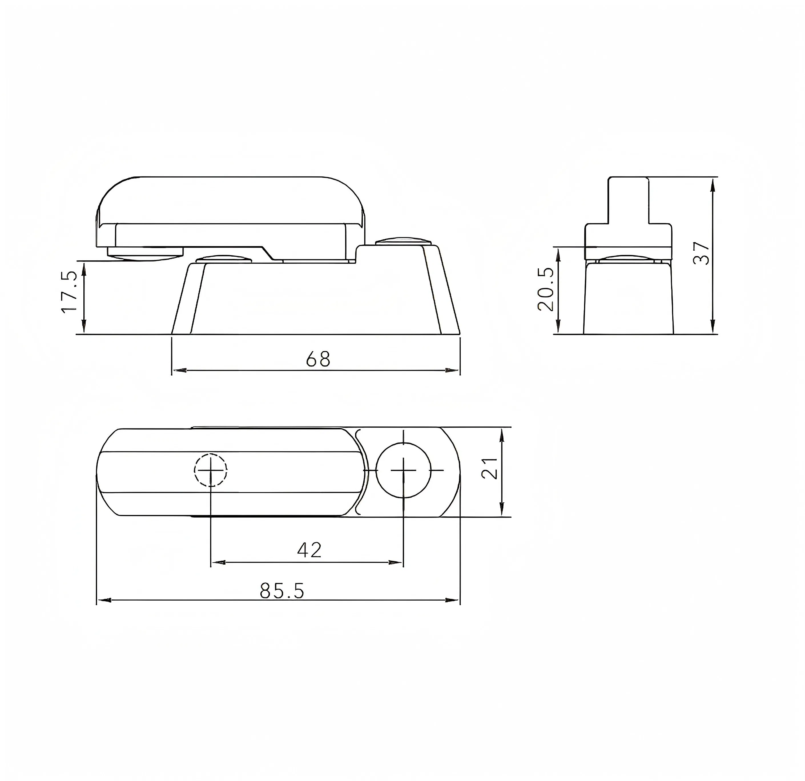 Popular T Type Small Handle Half Moon Locker for PVC Casement Windows with Alu Ally Zinc Ally Material
