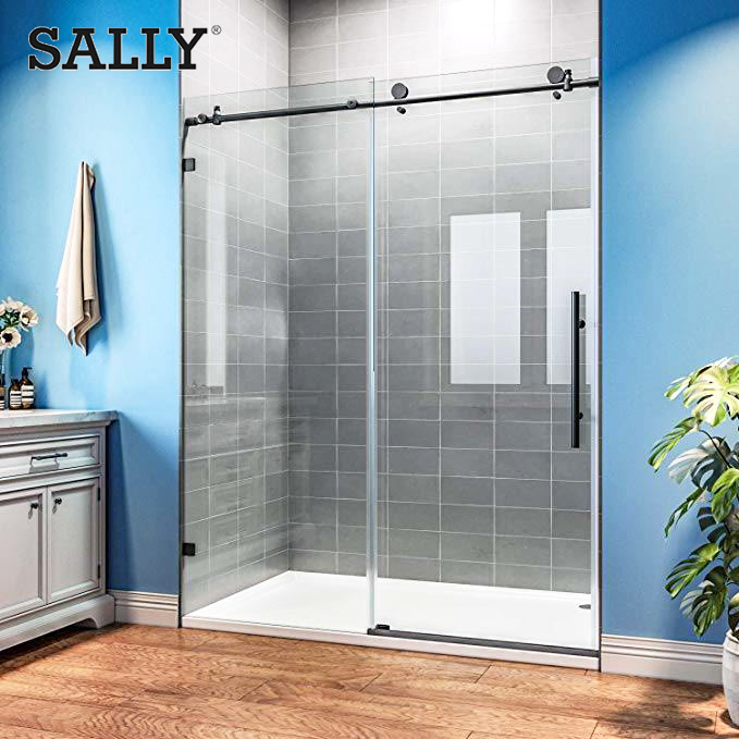 Modern Tempered Glass Shower Door with Durable Steel Frame
