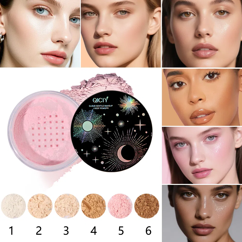 3-Color Pearlescent Loose Powder + 3-Color Loose Powder