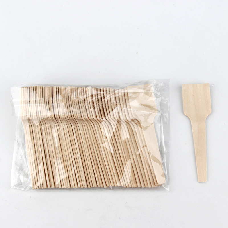 Custom Disposable Wooden Spoon Fork Tableware Wholesale Cake Dessert Knife Fork Spoon