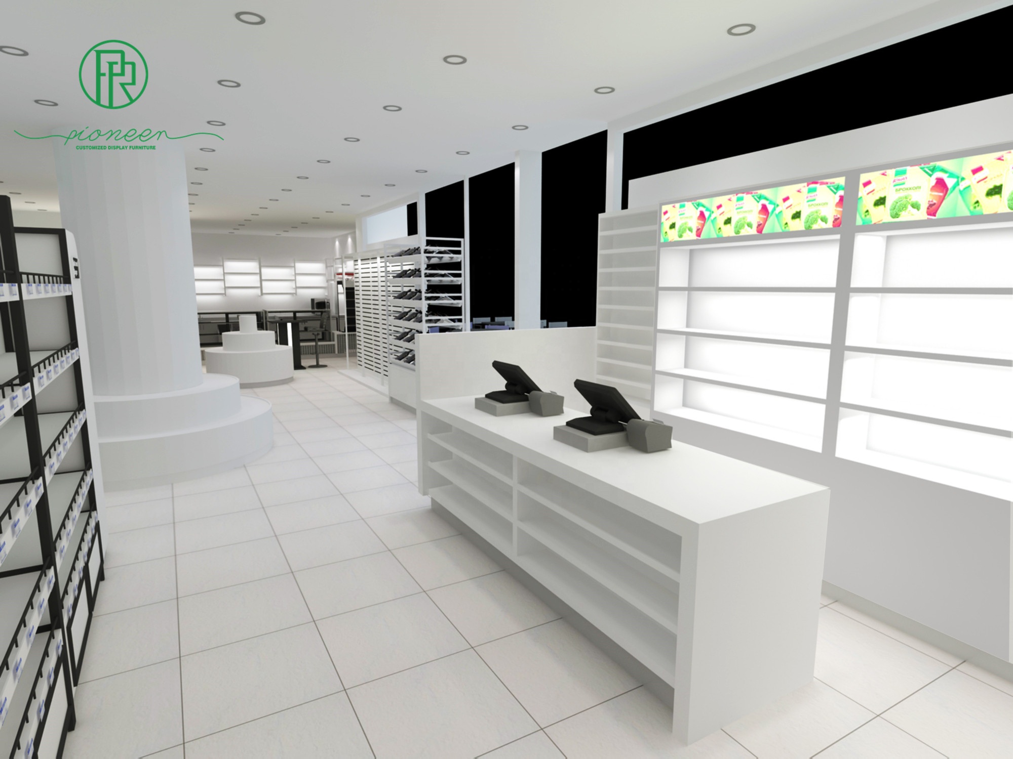 Мебель для магазина витрины барные стойки кассовые зоны