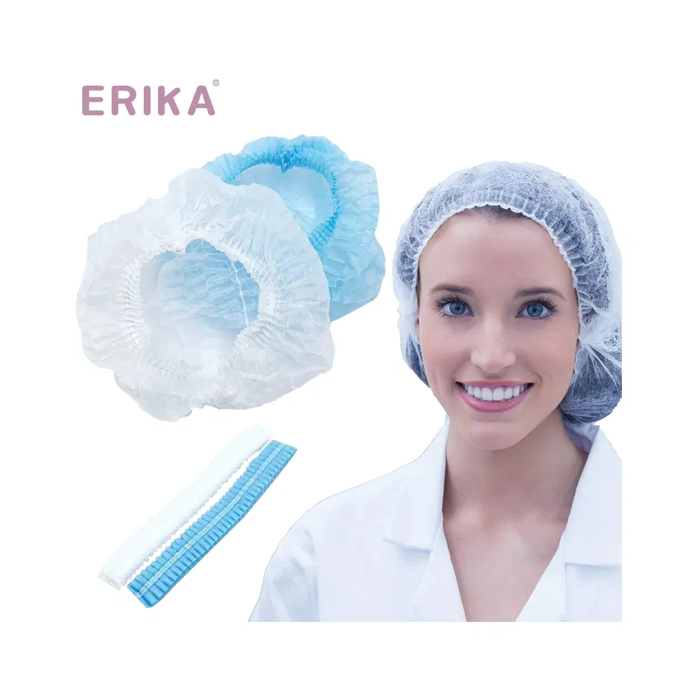 Disposable Hair Net Food Factory / SPA / Personal Care Head Cover Elastic Non Woven Disposable Clip Cap Mob Cap