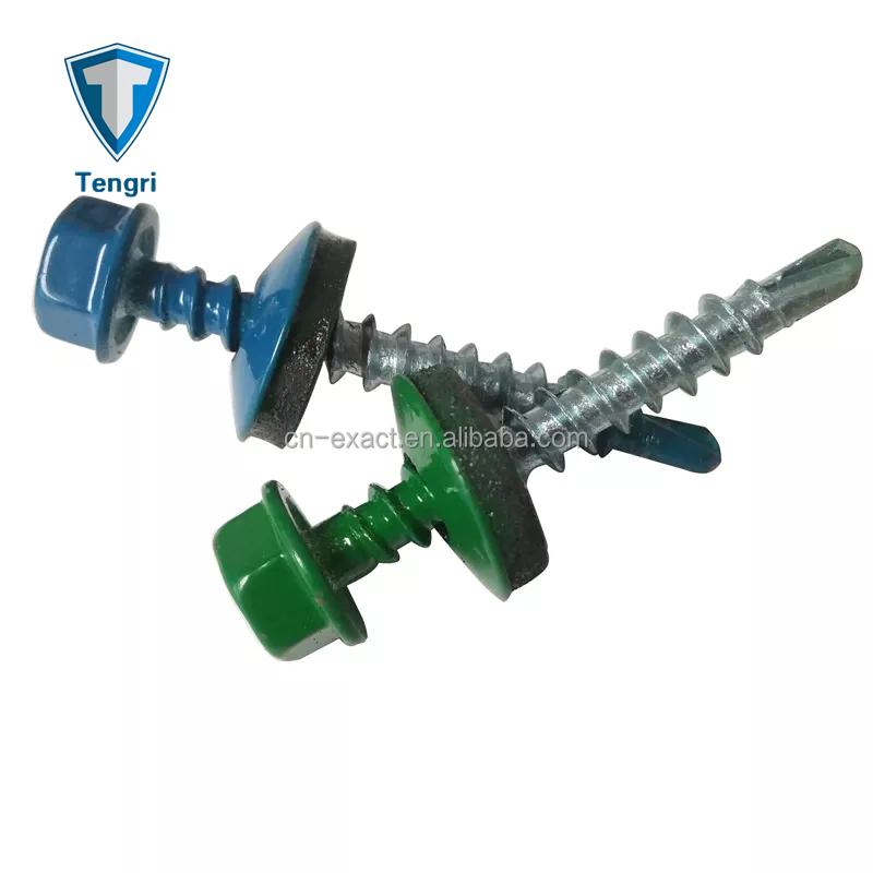 Metal Roofing Screws Painted Hex Washer Head Self Drilling Screw