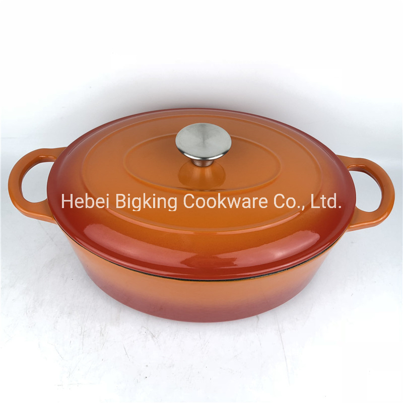 Cookware Enamel Coated Cast Iron Oval Casserole Pot