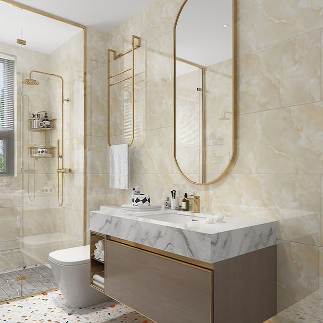 Waterproof Self-Adhesive Marble Pattern Tile Stickers for Living Room, Kitchen, Bedroom, Bathroom