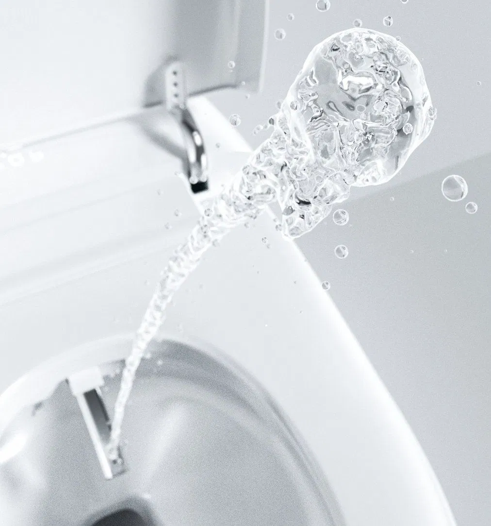 Sanitary Ware Floor Standing Automatic Yacht Shape Elongated Bidet Cleaning Function Intelligent Toilet
