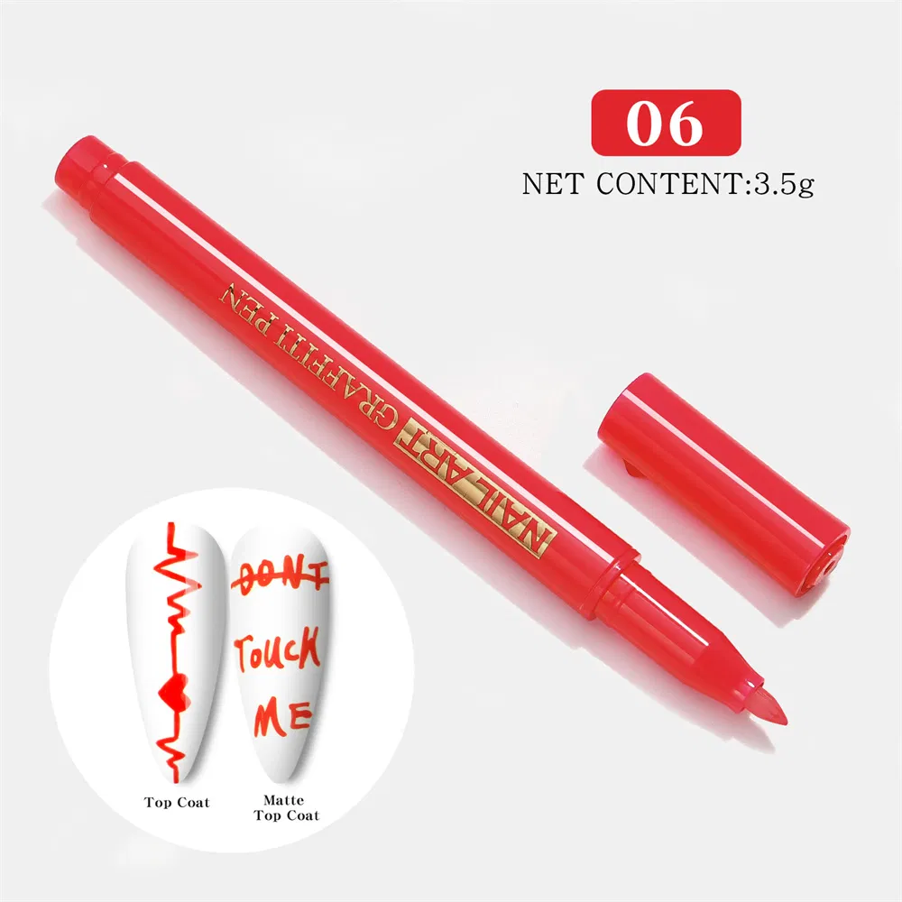 New Product Manicure One Step Glue Three in One Easy to Color Painting Pen Dizzy Pen Tracing Nail Point Flower Pen Hook Line Pen