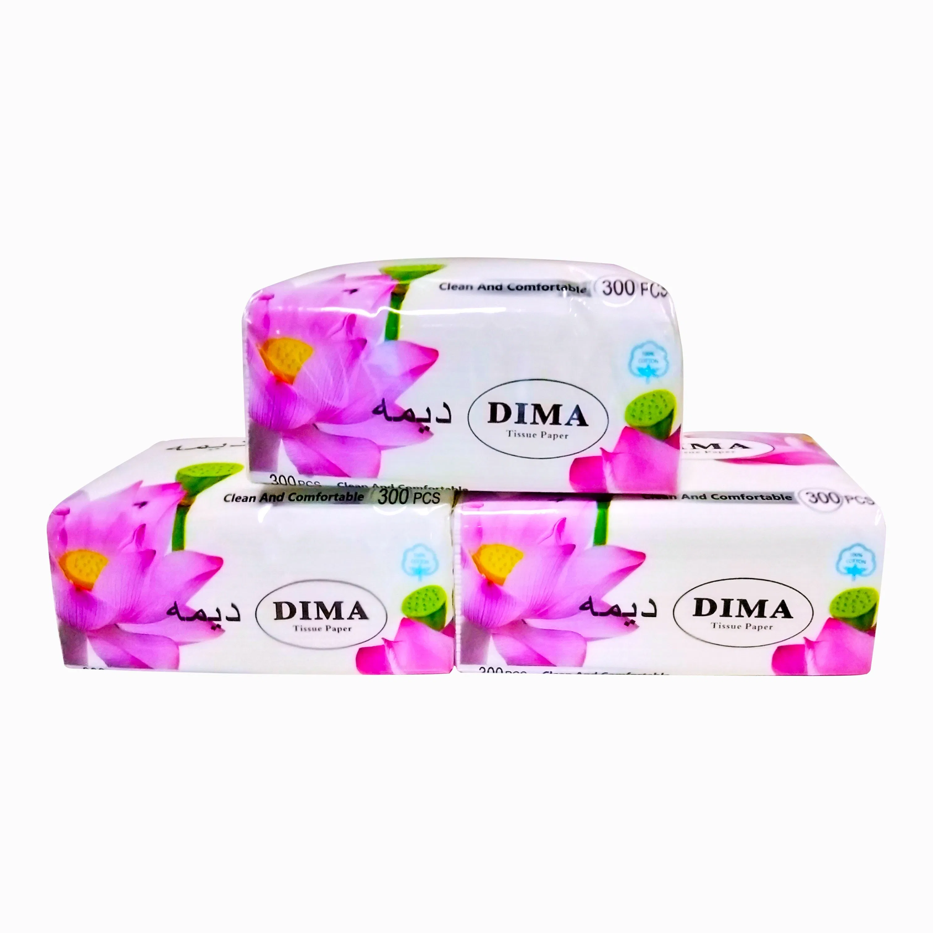 Soft Comfortable 3 Ply Facial Tissue Paper 180*190mm 200 Sheets Virgin Wood Pulp