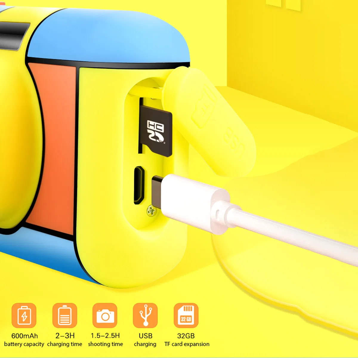 Детская цифровая камера с двойной камерой и IPS экраном 2.4 дюйма