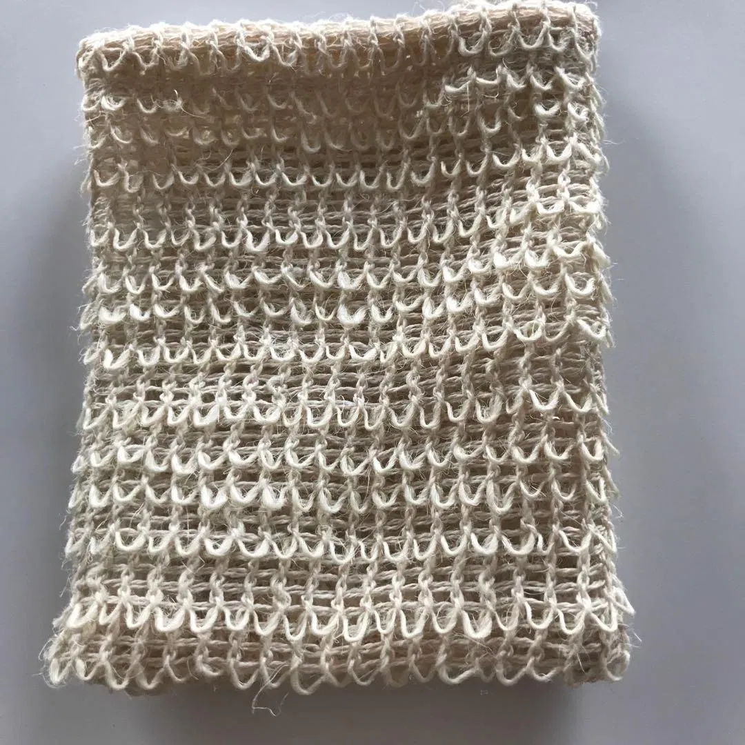 10*13cm Hot Sale Cotton Hemp Sisal Cotton Mesh Soap Bag with Drawstring