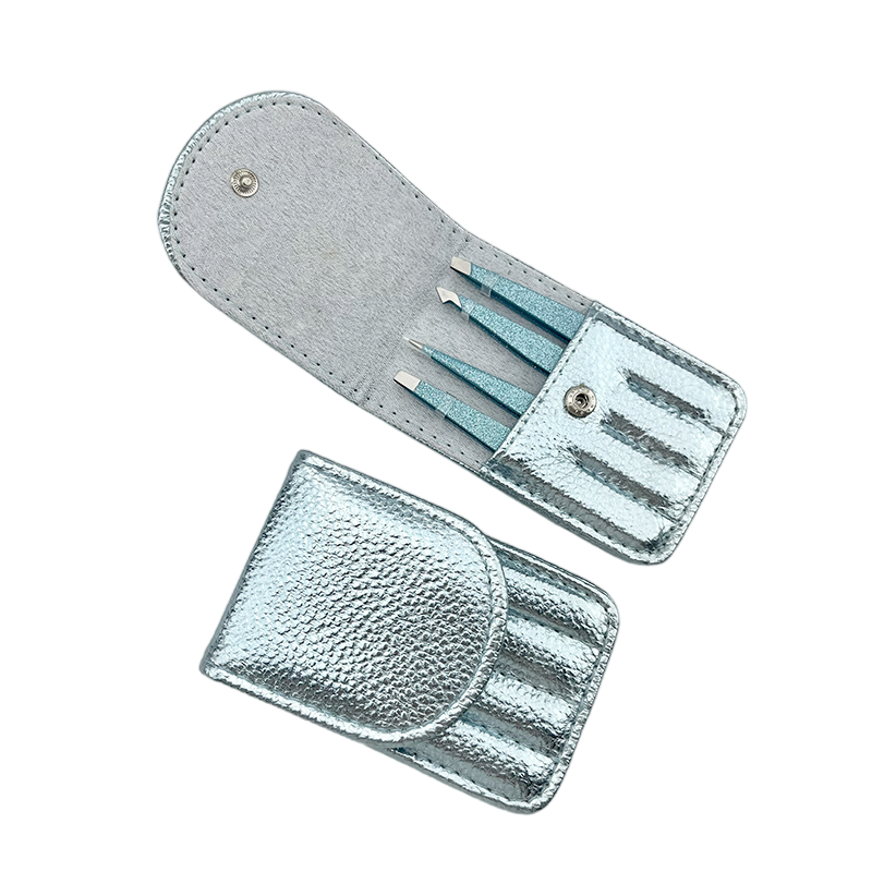 Private Label Stainless Steel 4 PCS Eyebrow Tweezers Set Eyelash Extension Applicator Tweezers Lash Extension Tweezer