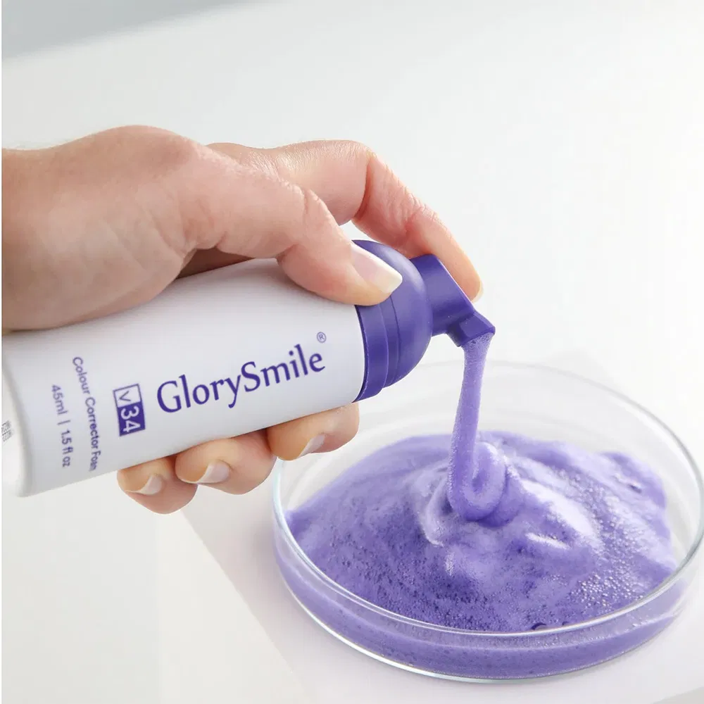 Purple V34 Colour Corrector Foam Mousse Toothpaste for Teeth Color