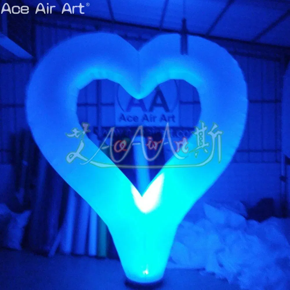 Inflatable LED Heart Ground Portable Hearts with Light for Night Parties or Valentine's Day Decorations/Weddings Exhibition