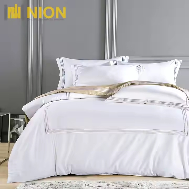 Nantong Hotel Linens 3PCS White Cotton Duvet Cover Set