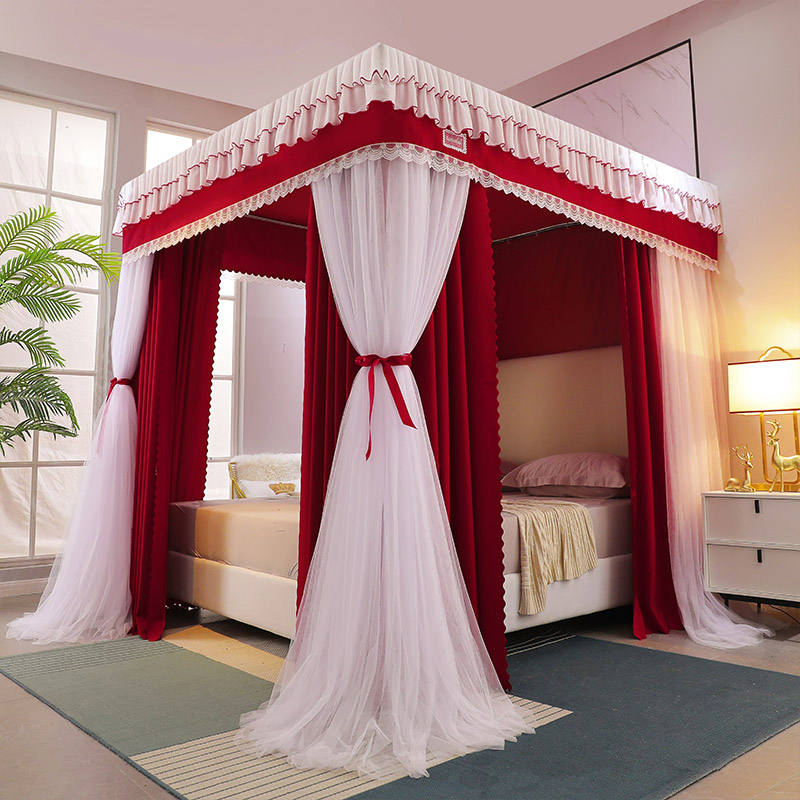 2026 New Princess Double Pole Floor Bunk Bed Curtain Bed Curtain Curtain Mosquito Net