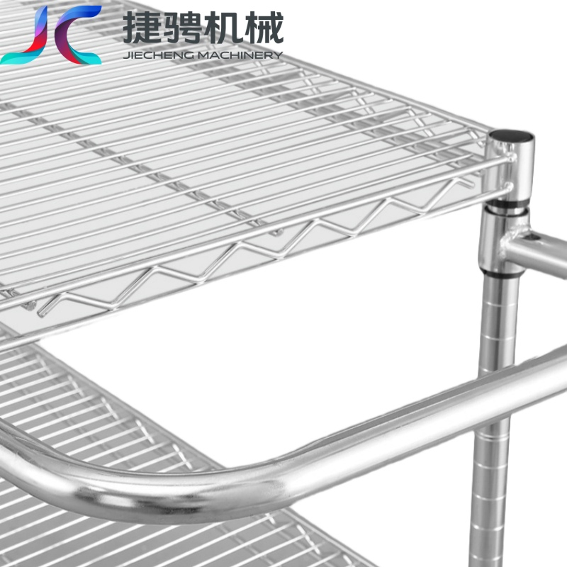3-Layer Chrome Plated Wire Mesh Trolley Material Turnover Placement Stainless Steel