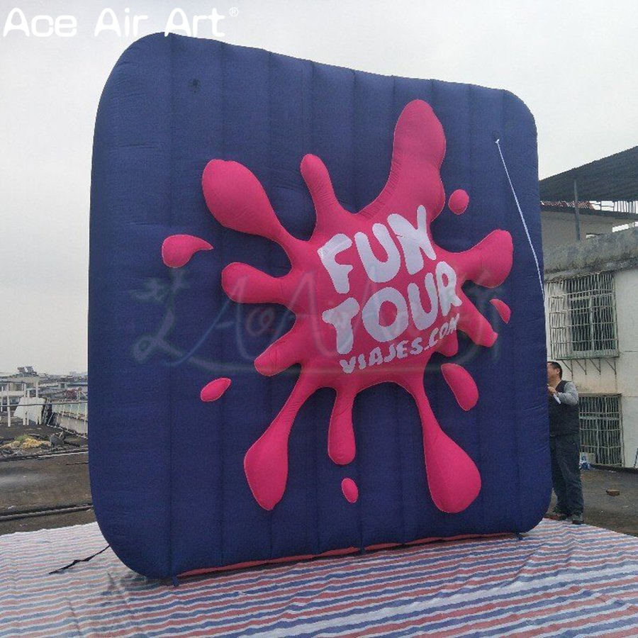 Outdoor Inflatable "Fun Tour" Advertising Wall Custom Square Billboard for Promotion