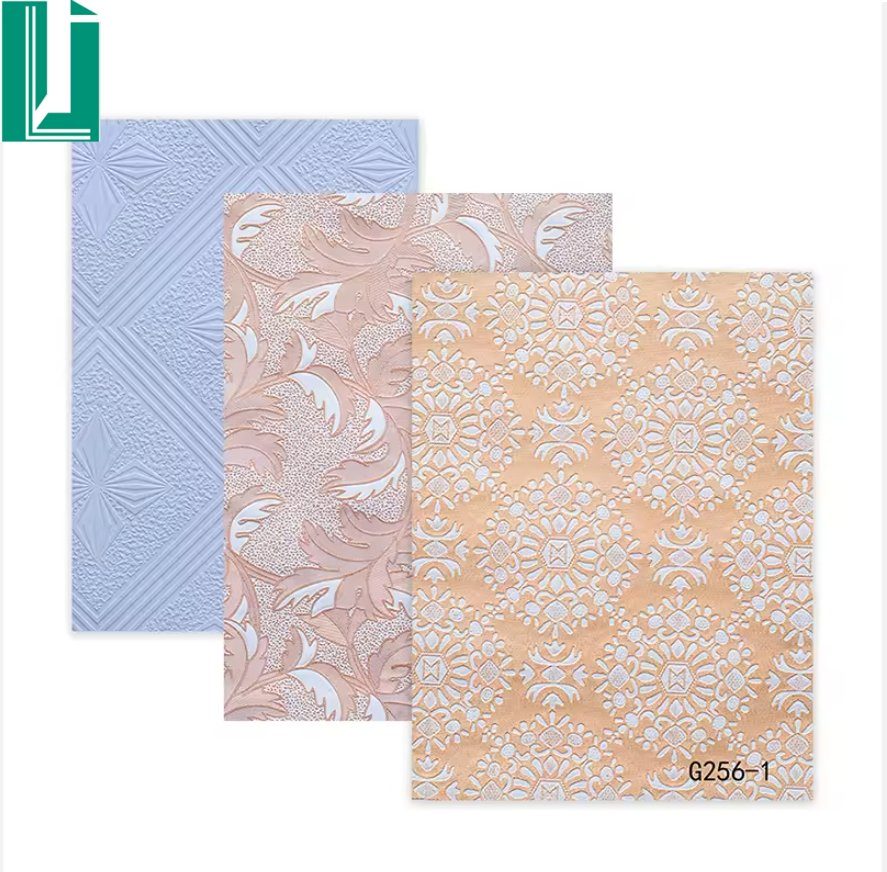 Decorative PVC Gypsum Ceiling Board Vinyl Faced Fireproof Tile with Aluminum Foil Back 60X60
