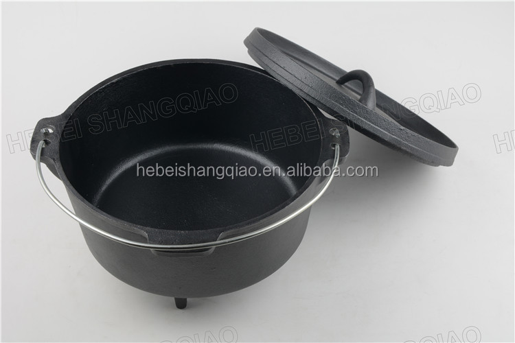 Чугунная жаровня с ножками 6 кварт, предварительно прокаленная