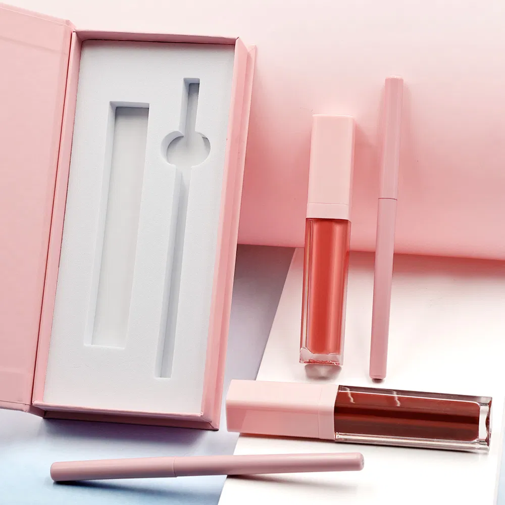 Private Label Vegan Gift 2 in 1 Matte Liquid Lipstick Lipliner Pencil Set Long Lasting Pigmented Lip Gloss and Lip Liner Kits