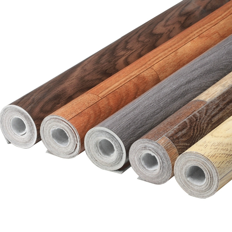 Heterogeneous PVC Vinyl Flooring Roll Anti-Slip Commercial Wood Graphic Floor Covering for Hospitals Schools Kindergartens Gyms
