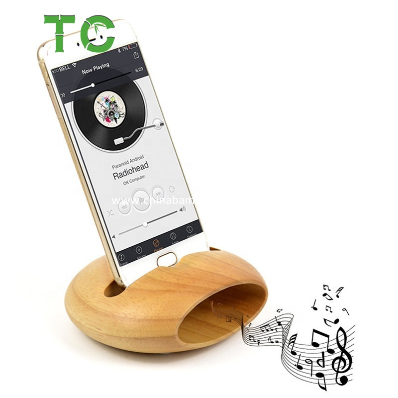 Wooden Sound Amplifier Pen Stand Cable Organizer Charging Phone Holder