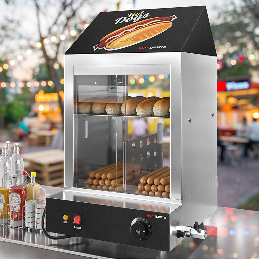 Stainless Steel Hot Dog Warming Showcase Food Warming for Restaurant Kitchen Cabinets