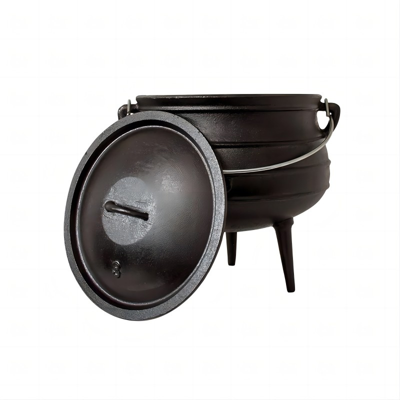Чугунный котелок Potjie с тремя ножками для кемпинга