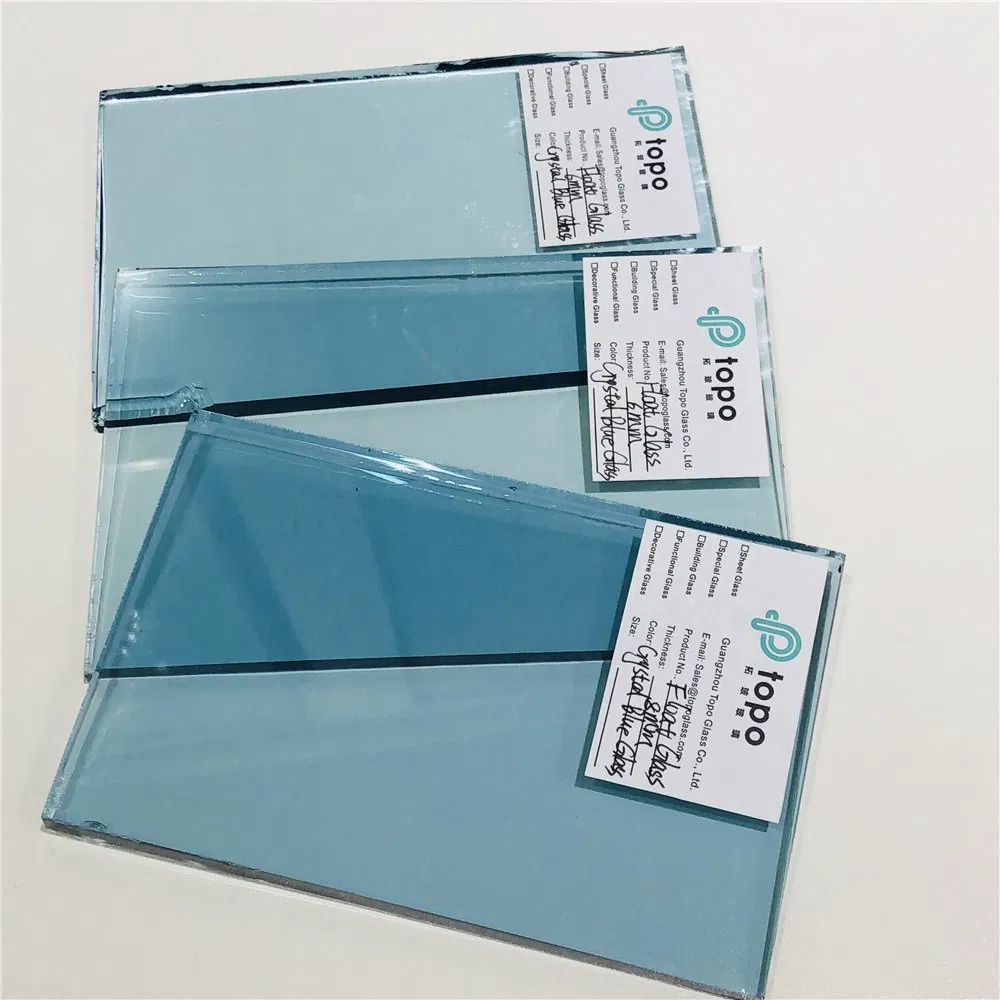 3mm-12mm Colored Light Blue Tinted Crystal Blue Float Sheet Glass (C-LB)