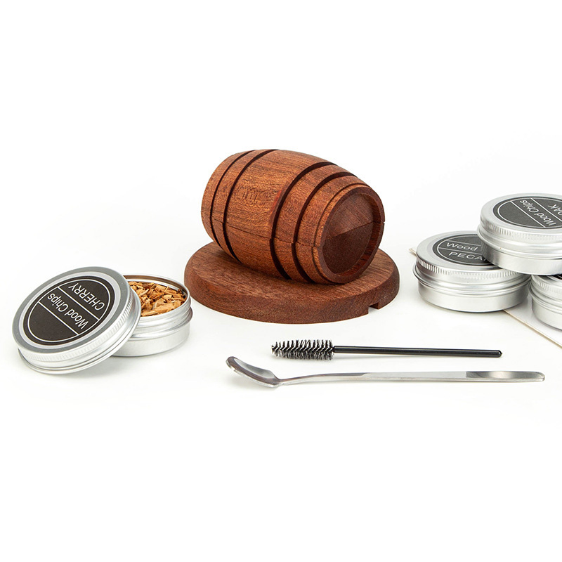 Bartending Cocktail Smoker Kit Set with Torch and 4 Kind of Wood Chips for Italy Big Whale Dinkelacker