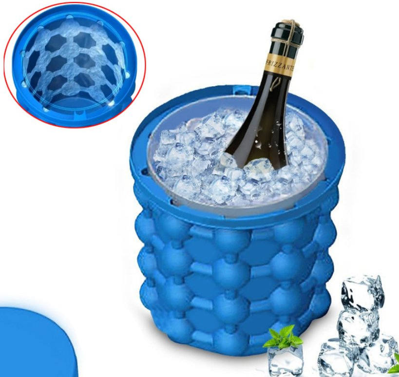 Portable Silicone Cooler Ice Cube Maker Genie Bucket Beer Cabinet