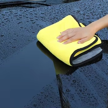 Double Sided Coral Fleece Cleaning Cloths Hanging Hand Towels for Kitchen Home Use Lightweight Absorbent Random Colors for Dish Washing Car Cleaning