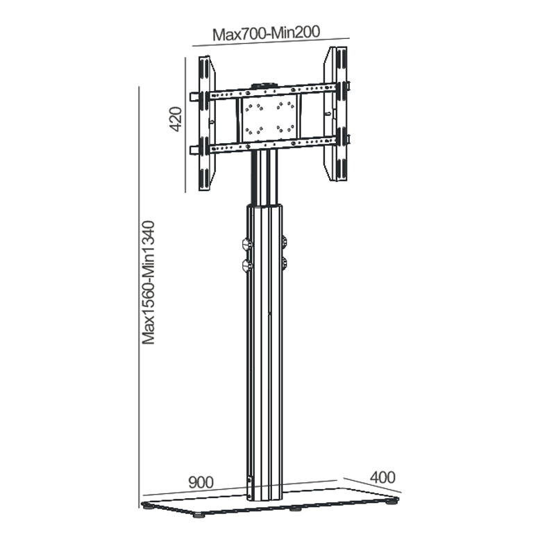 Напольная стойка для телевизора с ручной регулировкой высоты