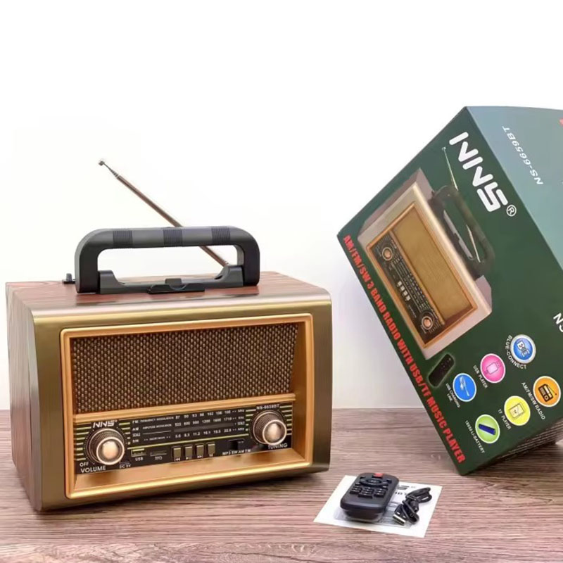Ретро радио NS-6659BT с Bluetooth, деревянный корпус