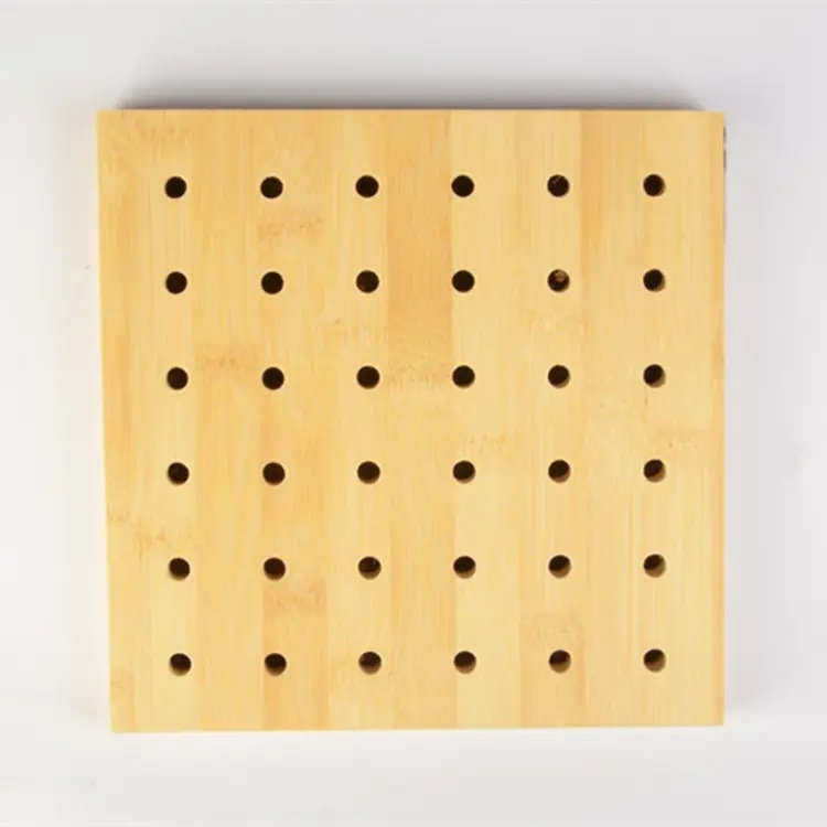 Bamboo and Wood Ceiling or Wall Panel with Acoustic Sound Absorbing Function
