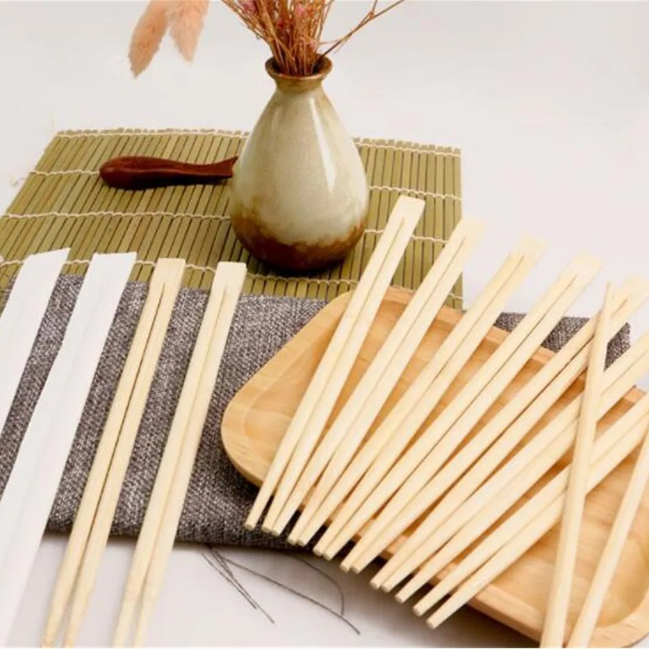 Custom Logo Reusable Cooking Bamboo Chopsticks Individually Wrapped for Sushi