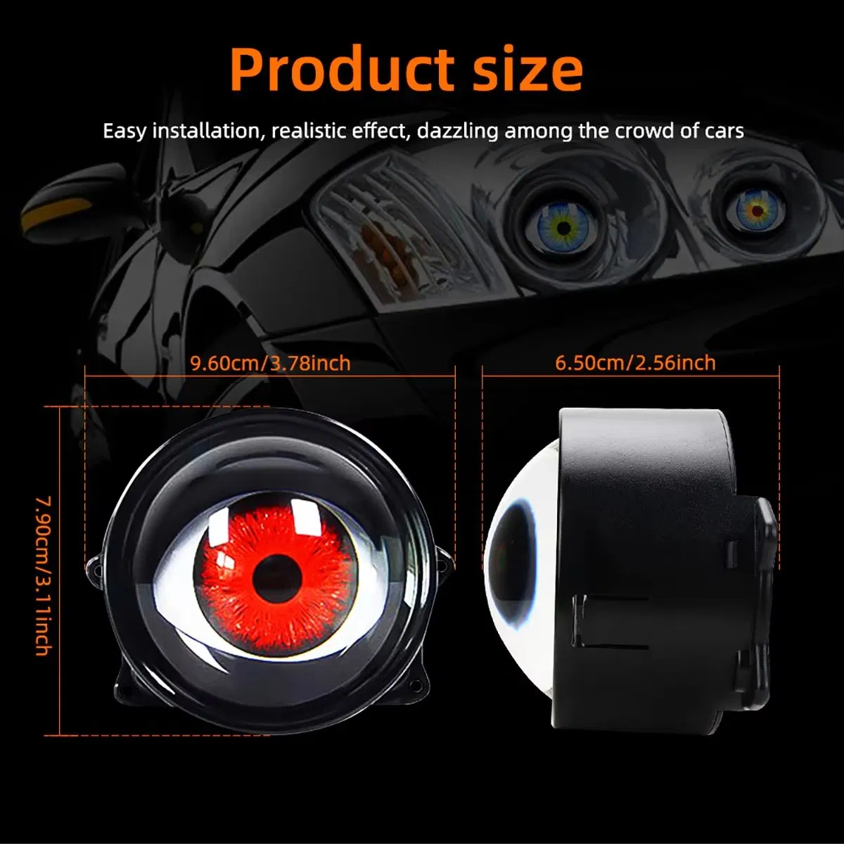 LED фара 3 дюйма с динамической подсветкой Devil Eye