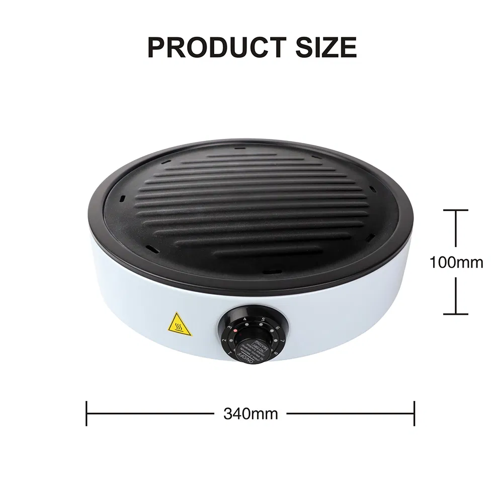 1000W Detachable Grill Plate with Non-Stick Coating for Easy Cleaningc
