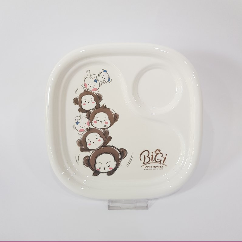 Hot Selling Melamine 2-Divided Cartoon Children Plate