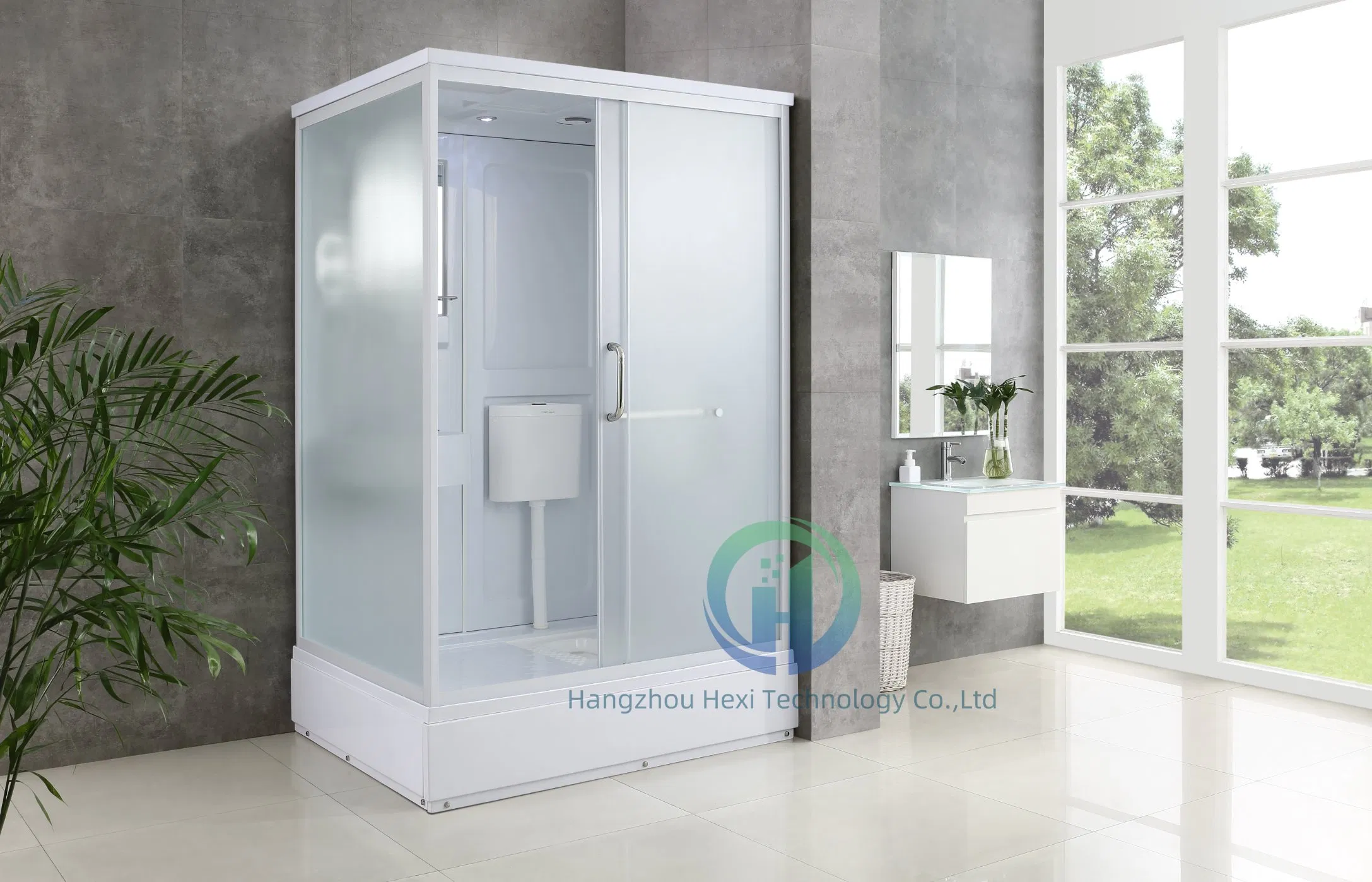Modern Walk-in Shower Enclosure for Prefab Bathroom Pods