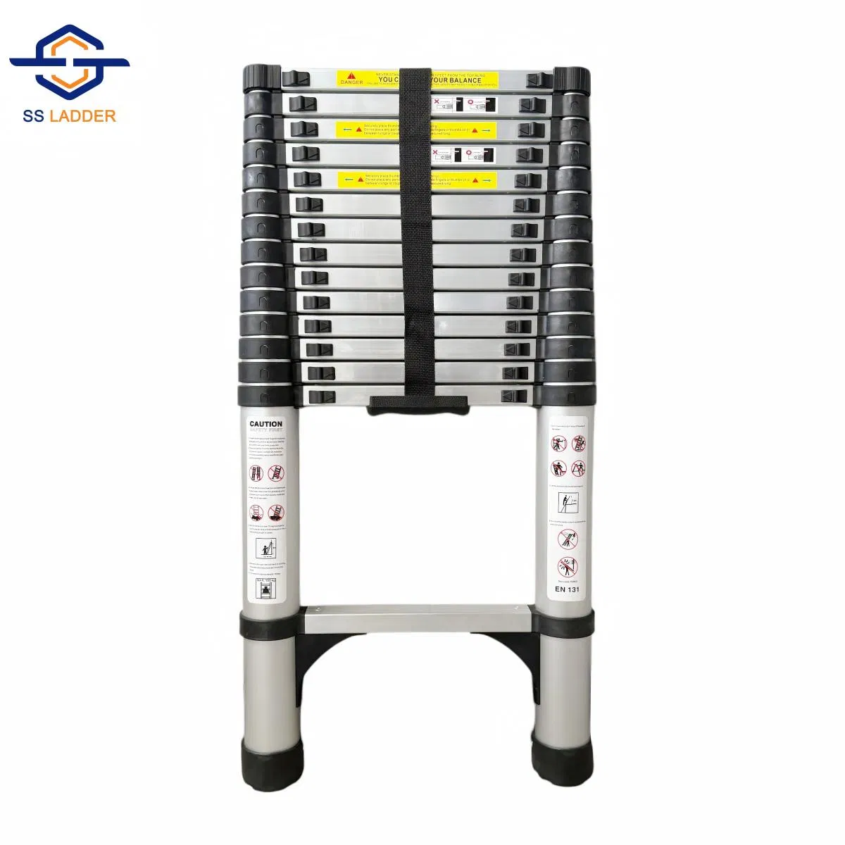 China Supply Heavy Duty Aluminum Telescopic Single Ladder Folding Extension Ladder with En131 Certified for Construction