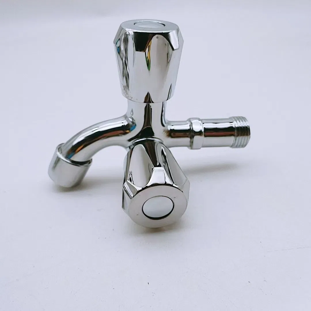 Bathroom Double Handle Water Balcony Faucet Front and Rear Multi-Functional Five Star Wheel Double Faucet