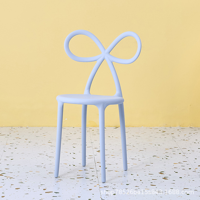 Nordic Bow Chair Creative and Unique Household Dining Chair with a Cosmetic Backrest