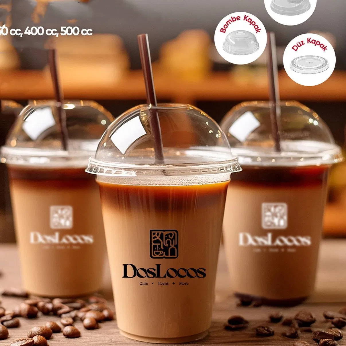 Одноразовые стаканы для смузи и мороженого 12/14/16 унций