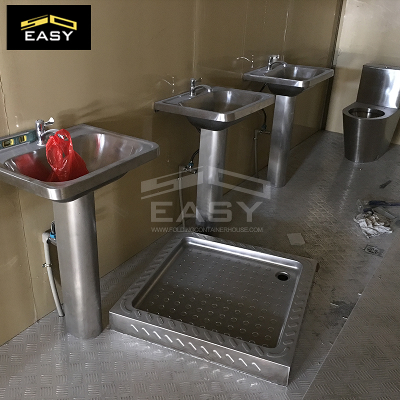 Yellow Metal Frame Modular Prefabricated Container House for Toilet