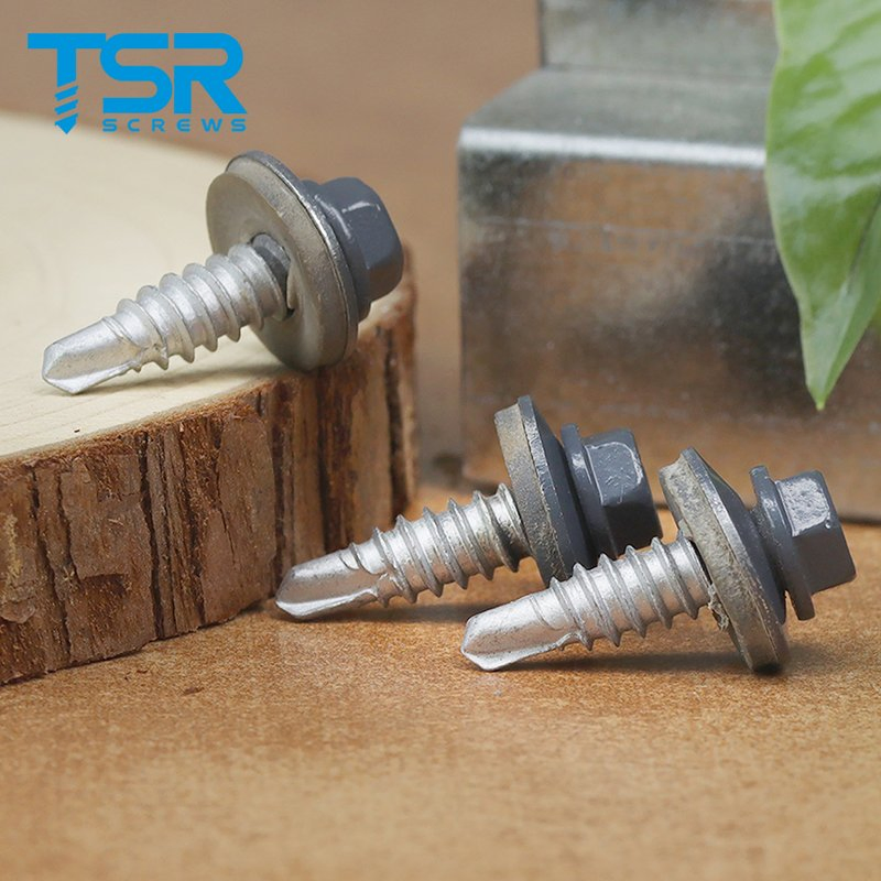 Винт кровельный окрашенный TSR/Tsingri с шестигранной головкой