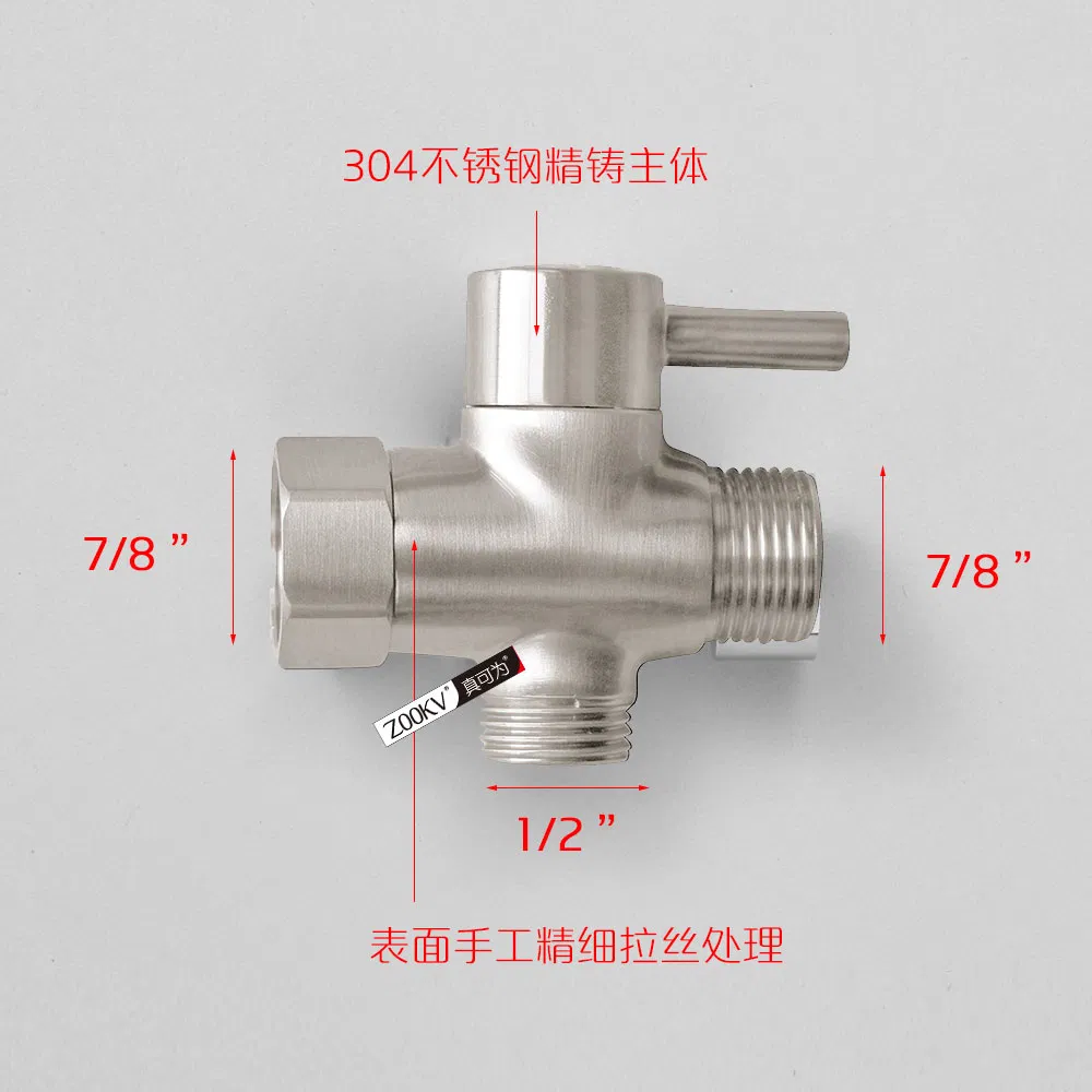 High Quality Brass T Bidet Valve Adapter G7/8 G1/2 G3/8 for Toilet Bidet Sprayer Faucet Connector