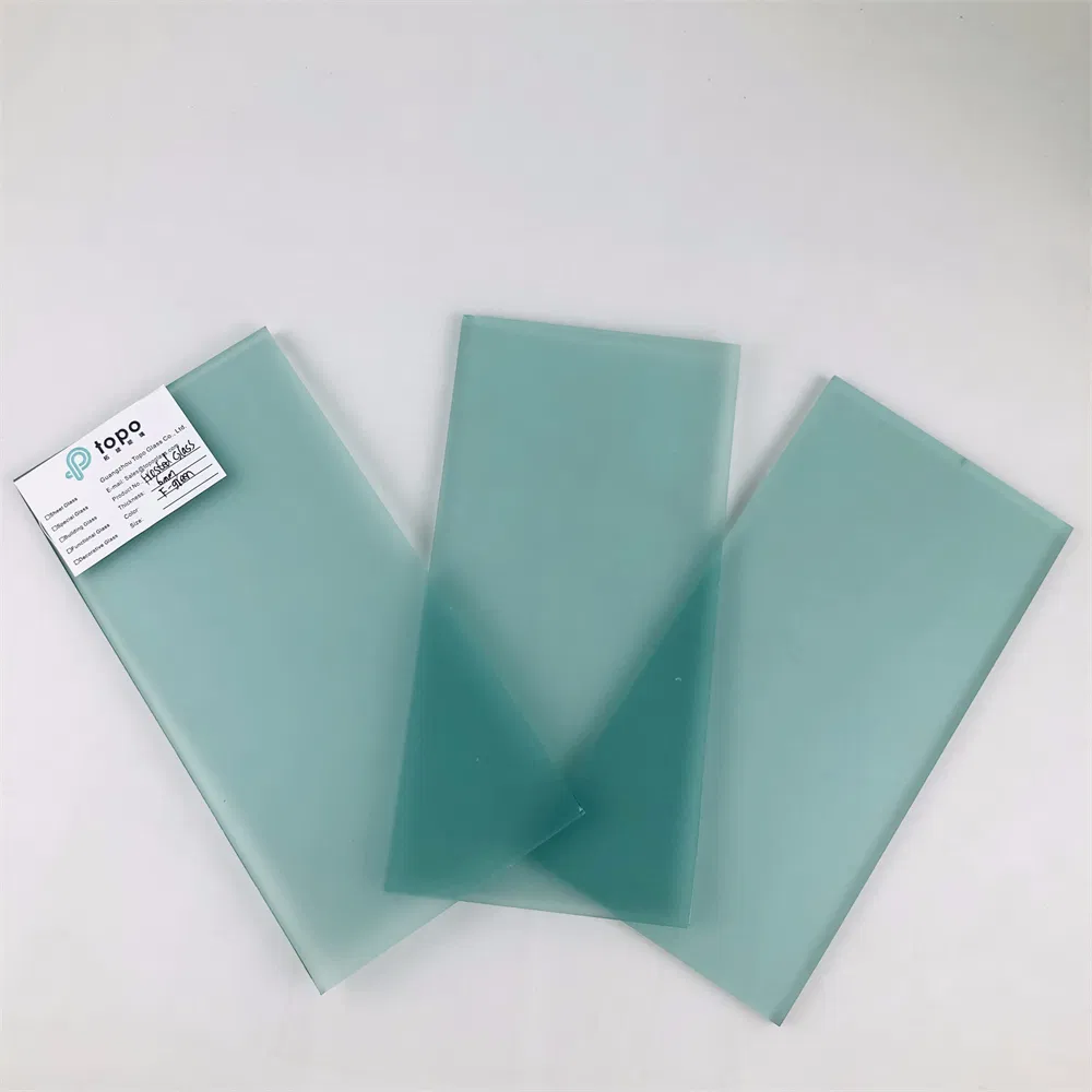 4mm-12mm F Green No Handprint Anti Slip Acid Etched Frosted Glass (FG-TP)
